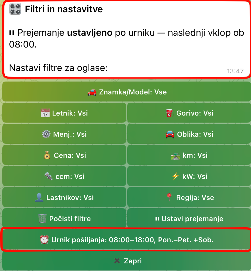 Stealth Mode Nastavitve